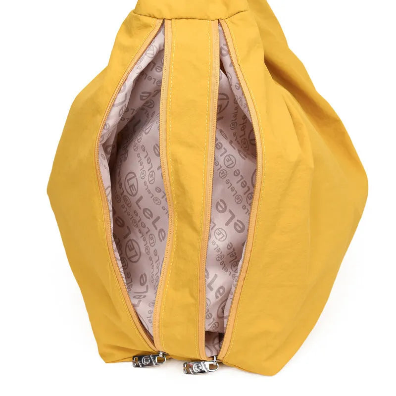 Women's heart-shaped nylon underarm bag in large capacity design