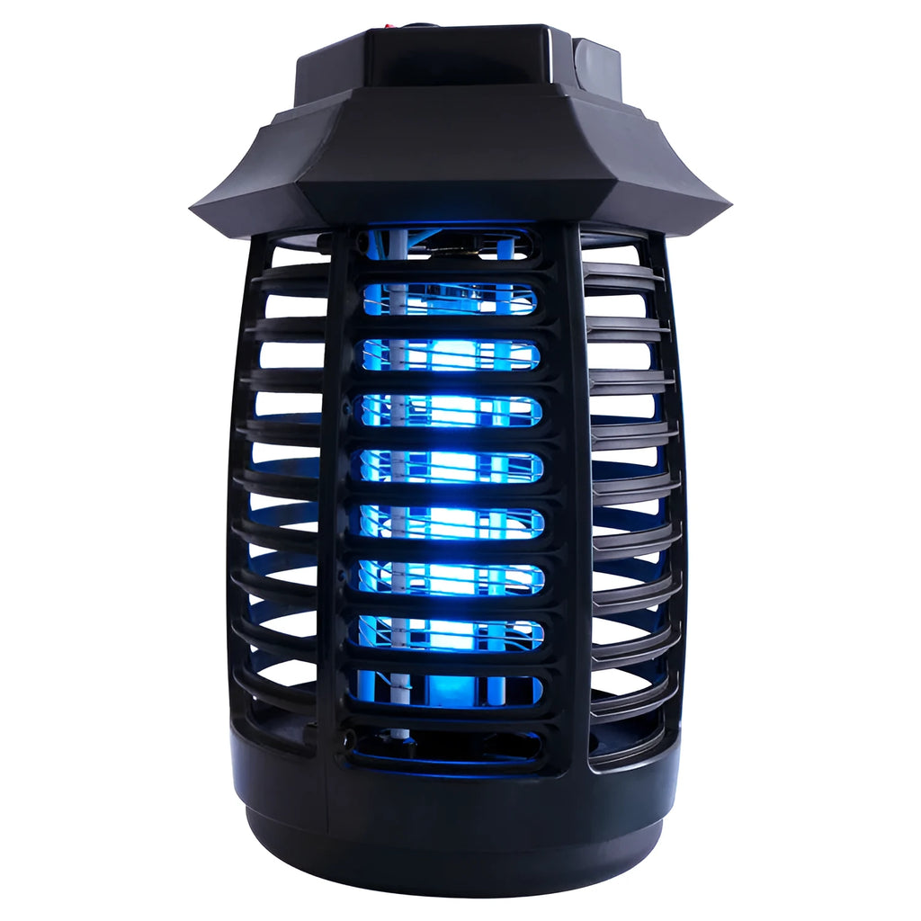 Black aromatherapy mosquito killer lamp with a decorative glow, shown with AU, EU, UK, and US plug options.