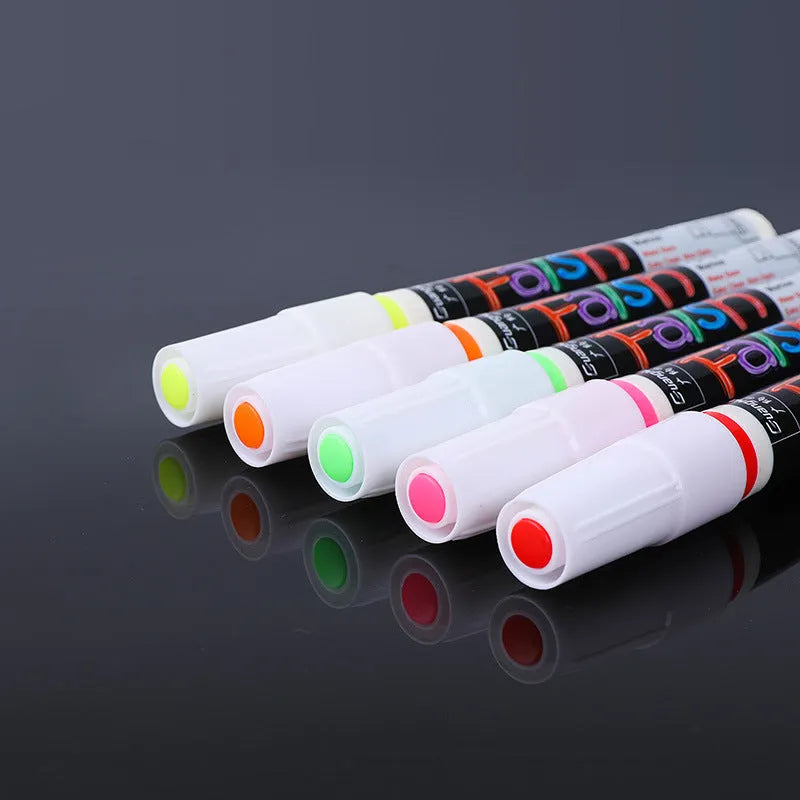 6mm oblique tip fluorescent board highlighter pen with plastic shell in card packaging