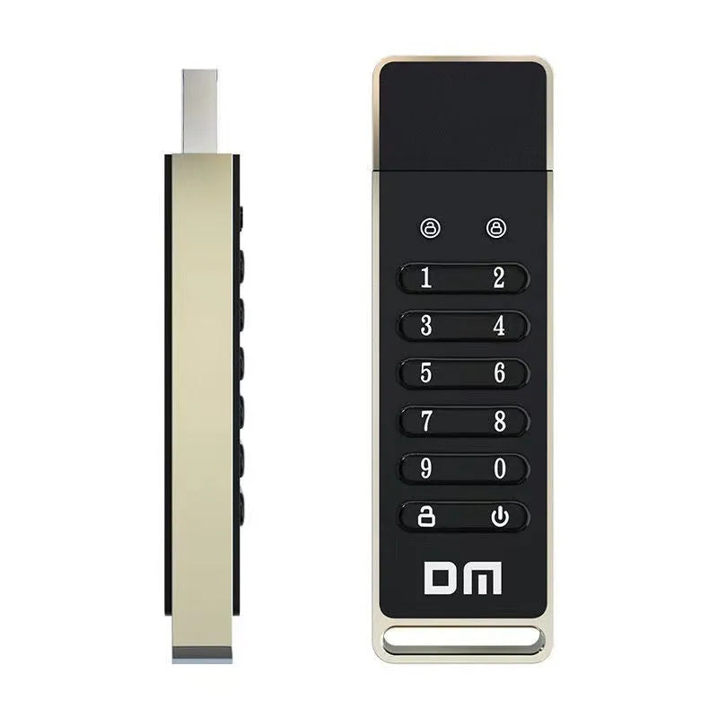 64GB metal USB flash drive with fingerprint scanner for encryption security.
