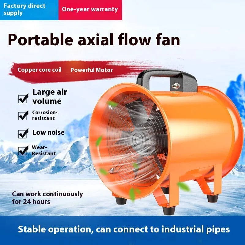 8 inch industrial axial flow fan with titanium steel blades for dust removal and ventilation