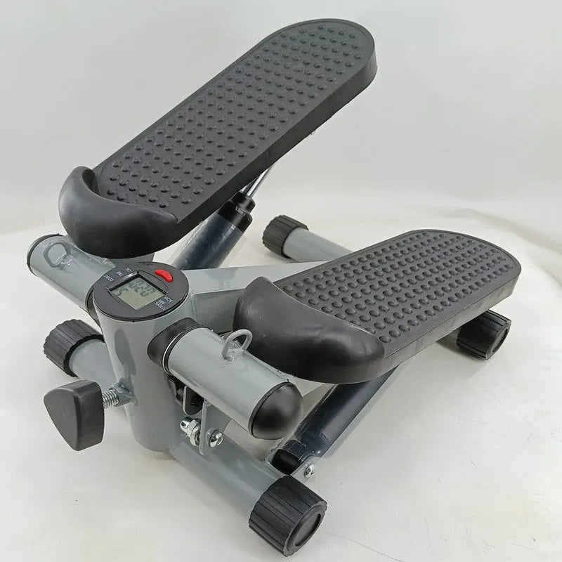 Silver grey foldable hydraulic waist slimming pedaller for home exercise
