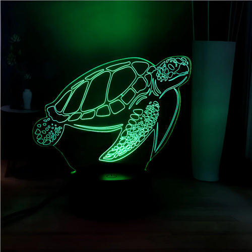 3D LED turtle night light with 16 colour options and remote control