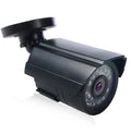 Black AHD HD outdoor waterproof security camera with infrared LEDs for night vision.