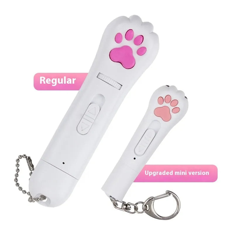 Infrared cat teasing stick toy with moon-light lamp and laser projector in blue pink purple or white colours