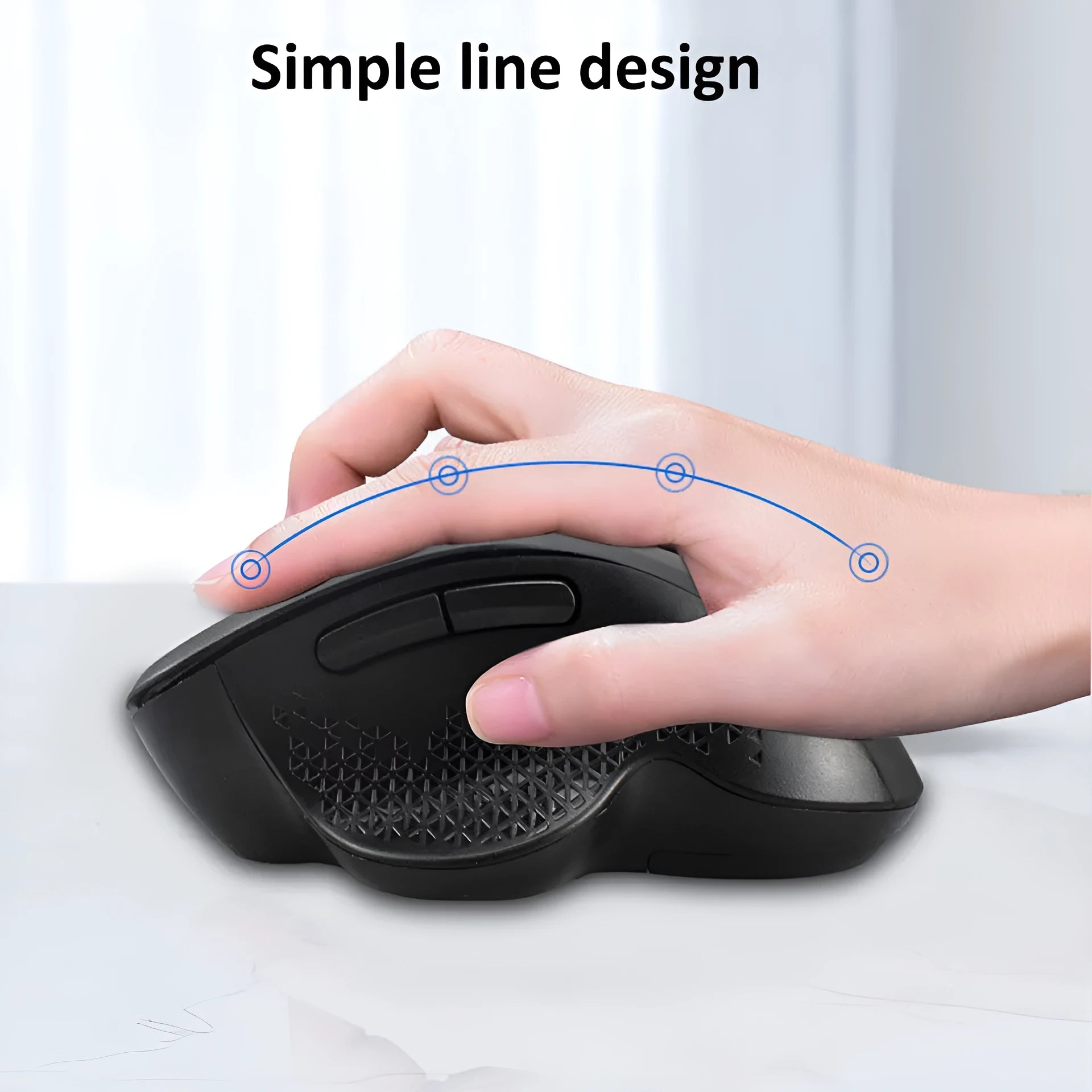 Grey and black wireless optical mouse for laptops with USB charging cable
