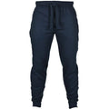 Men's black fleece drawstring casual pants with loose fit and elasticated waistband