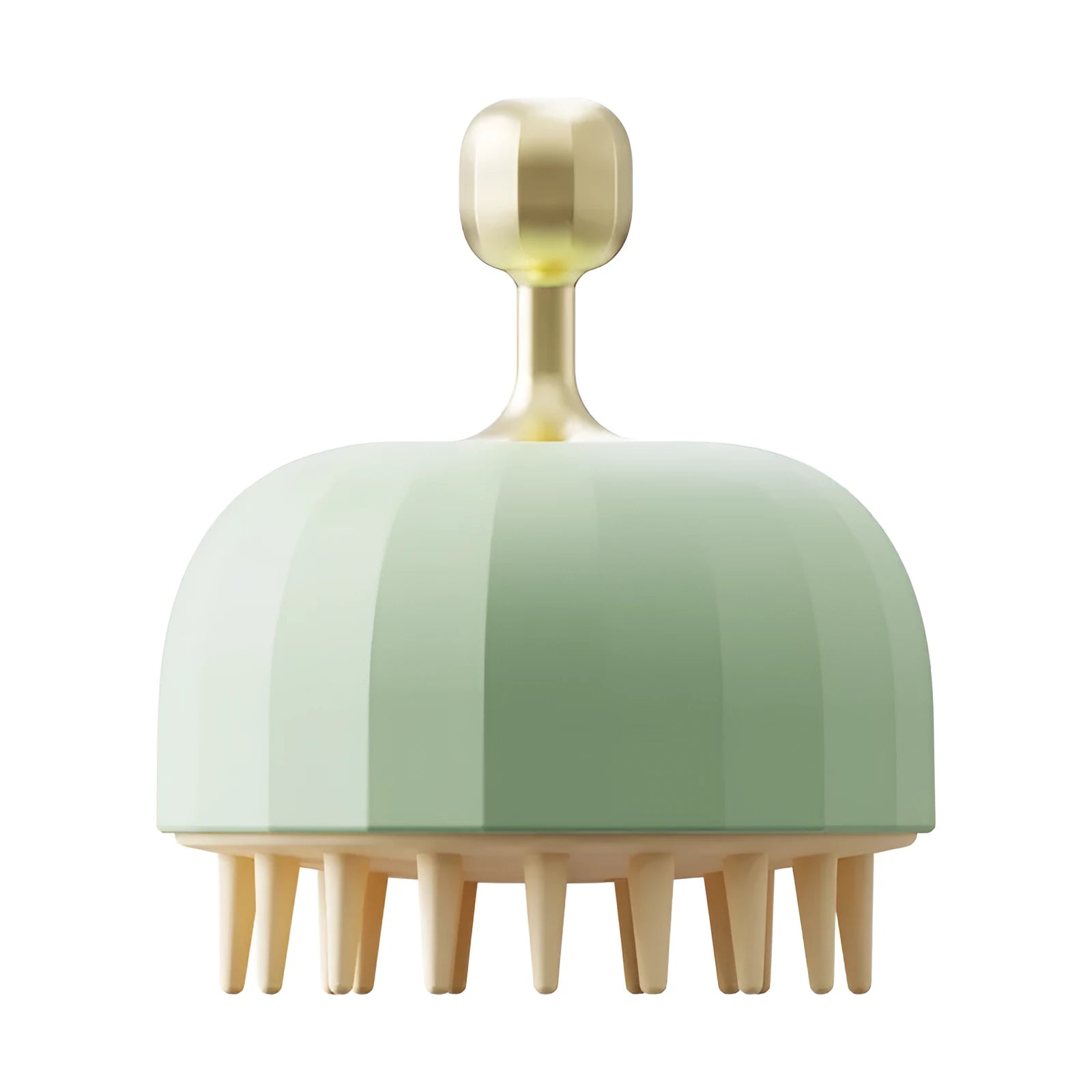 Green pet shampoo massage brush for dogs and cats with 3-in-1 bath grooming function