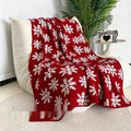 Personalised acrylic Christmas blanket with festive snowflake design in red colours