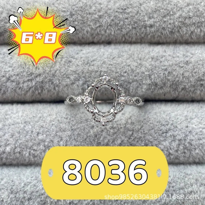 Oval denier ring with 6*8 mm stone in electroplated copper featuring Korean style five-pointed star design