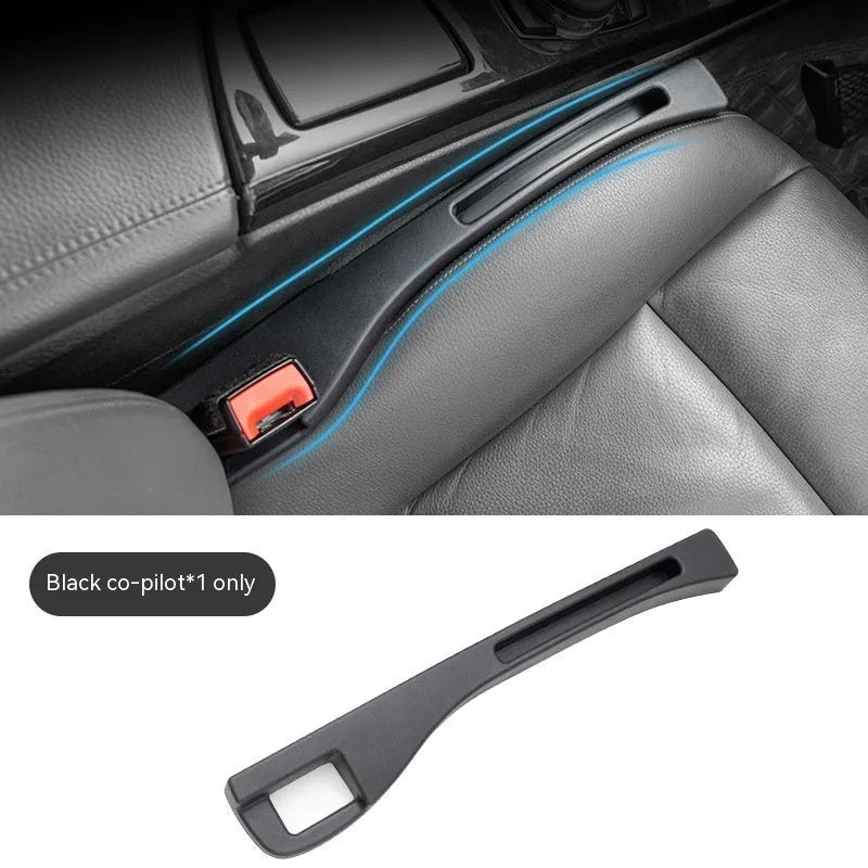 Plastic car seat gap storage organiser with handle in black or brown colour