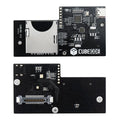 NGC CUBEODE V12 optical drive simulator with ABS housing, tray adapter, and stand for Gamecube