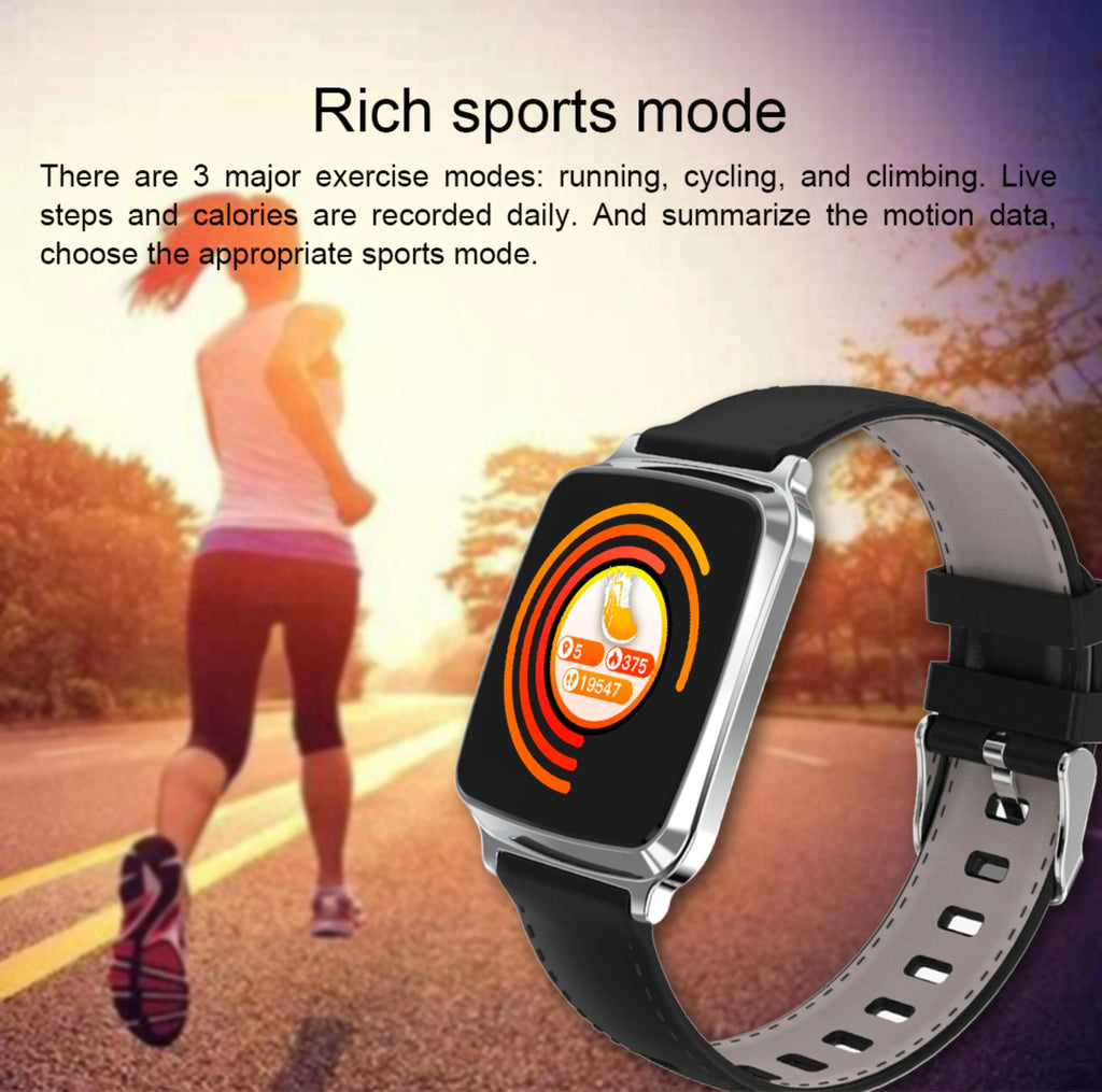 M8 multi-function smart bracelet with touch screen showing heart rate data, on a TPU strap.