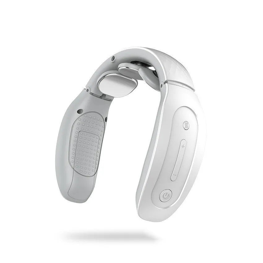 Red and white intelligent cervical massager with three contact points and computer control display