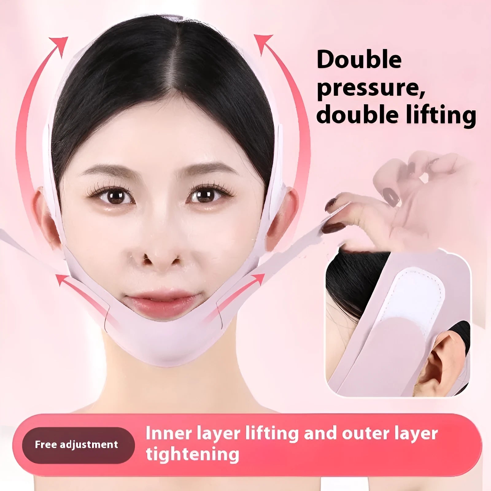 Purple and green face shaping mask for facial lifting and tightening