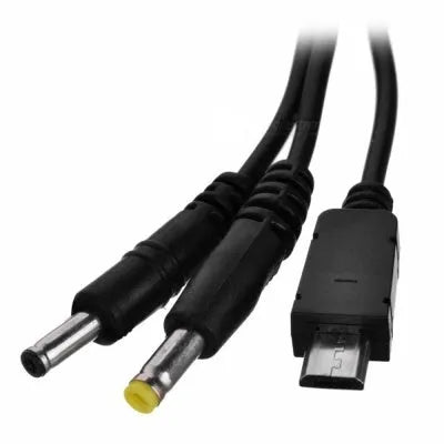 10-in-1 universal USB charging sync data cable with black plastic connectors and multiple interface adapters