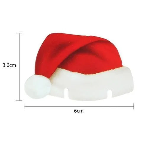 10 Pack Paper Red Christmas Santa Hat Wine Glass Toppers Party Table Decor DIY Craft Decoration for Home Celebrations Non-Woven Fabric 6 x 3.6 cm