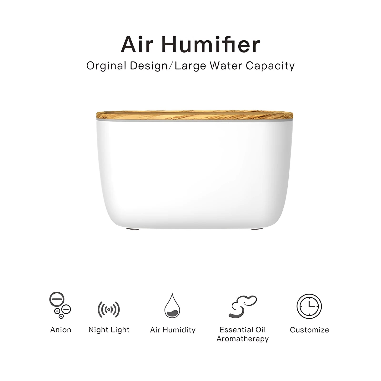 GX-22K household aromatherapy humidifier diffuser with LED night light, 1.8 litre tank, compact design