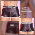 Men's silky nylon underwear shorts in black, white and sapphire blue colours