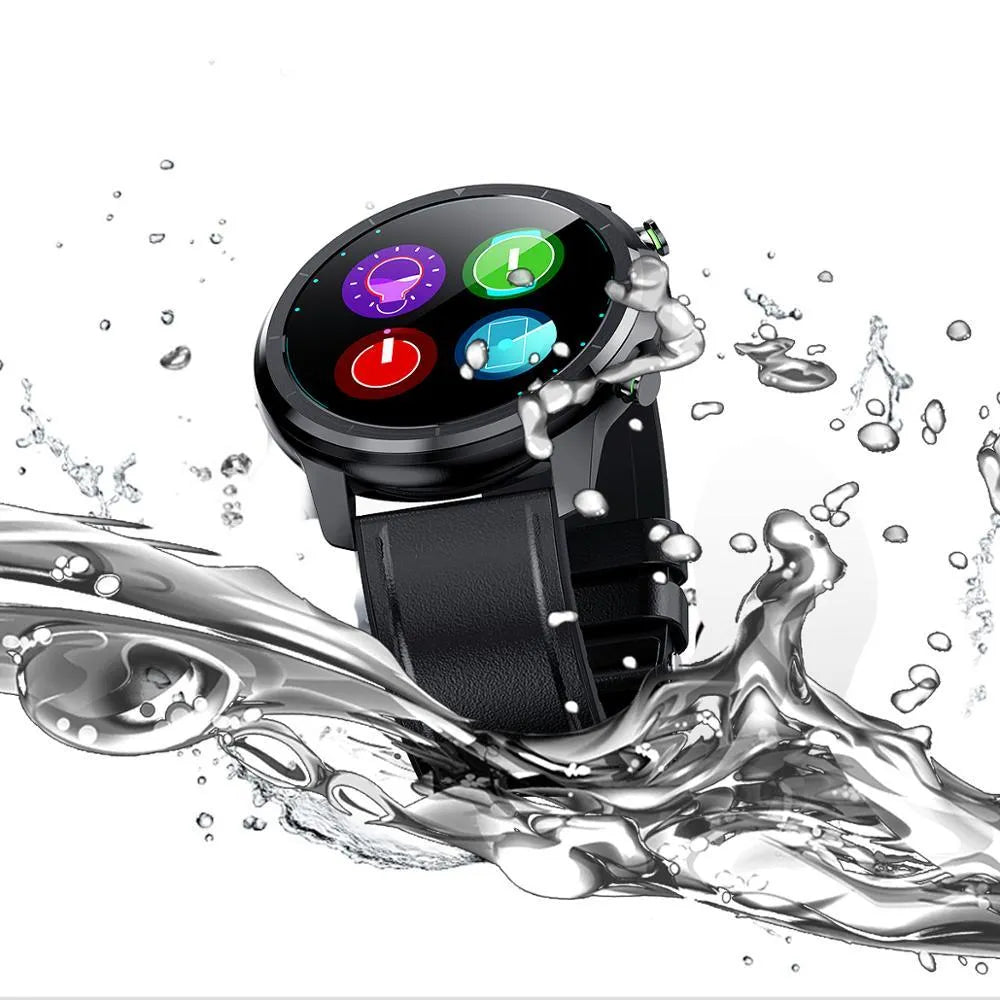 LEMFO LF26 black smart bracelet with 1.3-inch touchscreen on a wrist.