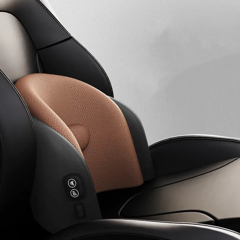 Memory cotton car seat massage cushion with headrest and lumbar support functions