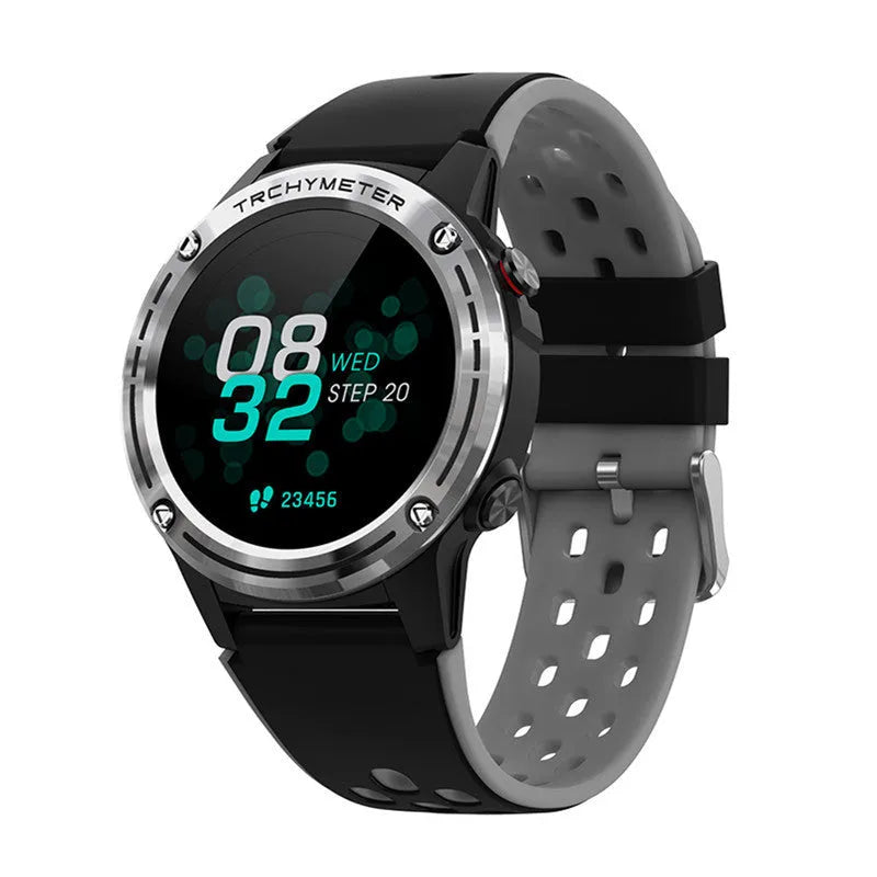 Smart watch for outdoor sports with 1.3 inch screen and silicone wristband in multiple colour options