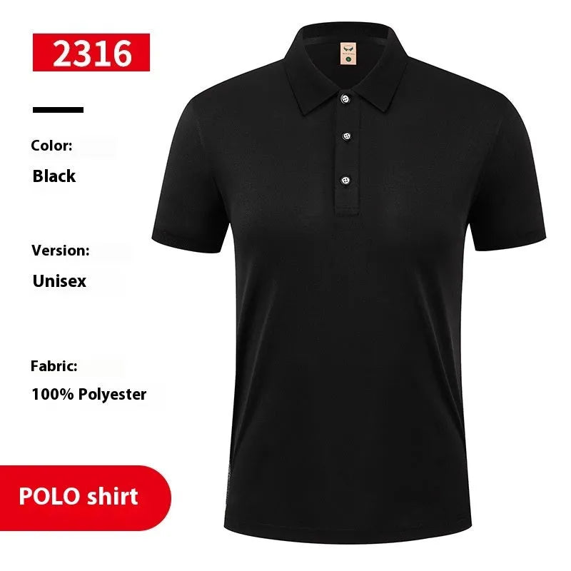 Ice silk short sleeve polo shirt pullover in six colours, shown with a polo collar and designed for logo application.