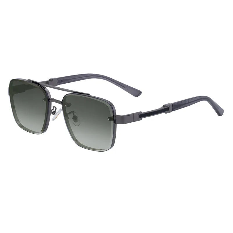 Men's vintage sunglasses with PC lenses in multiple colour options including gradient blue and gun gray gray green