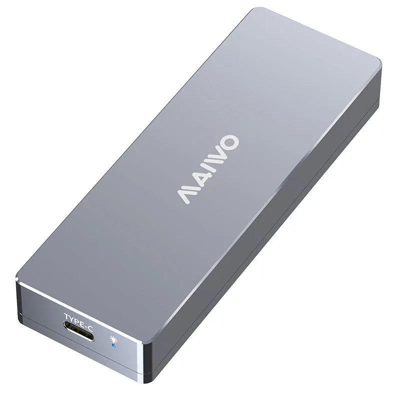 M.2 SATA solid state drive external enclosure with Type-C cable, screwdriver, screws, and silicone pad kit