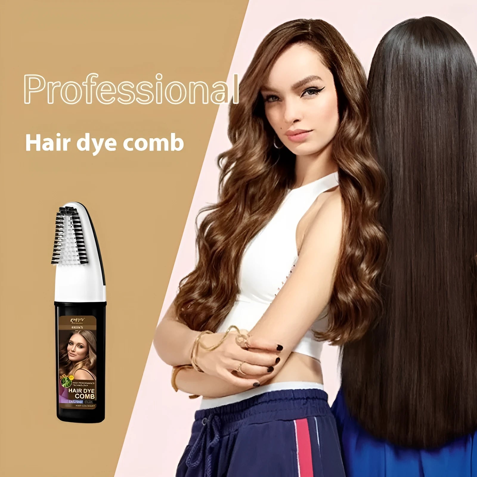 Three tubes of hair dye cream in brown, dark brown and wine red colours for at-home hair colouring