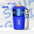 Small Japanese-style stainless steel portable coffee cup in blue, shown with 50mL capacity.