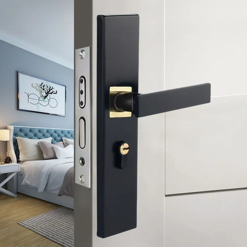 Aluminium split magnetic door lock handle for timber doors with multiple specification options