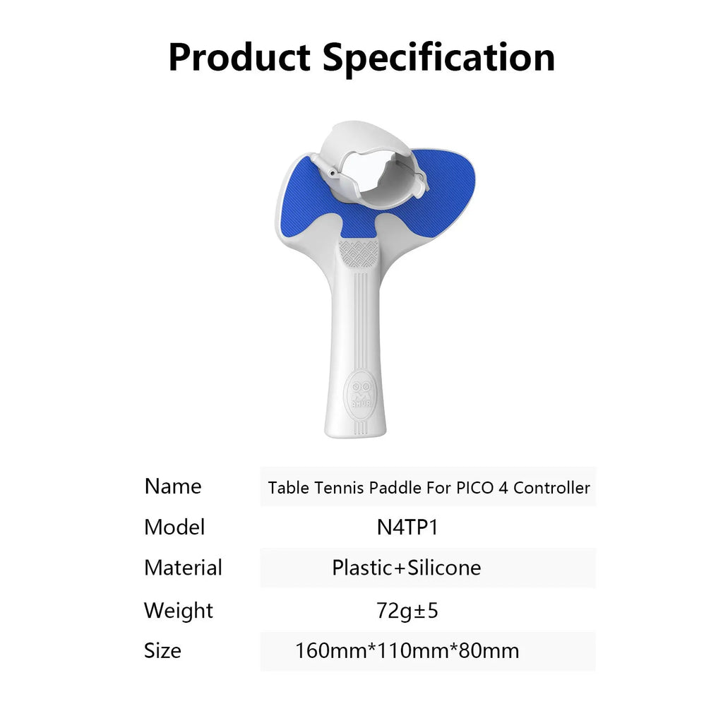 Red and blue silicone handle grips for Pico 4 VR controllers on grey background