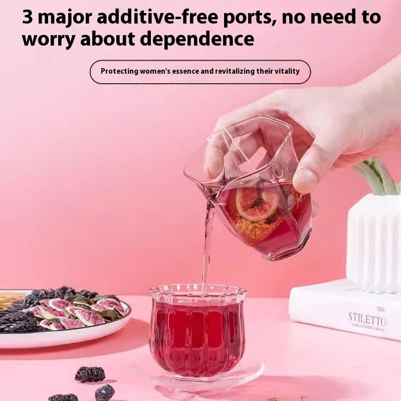 Black Wolfberry Tea bags with mulberry, fig and flaxseed ingredients in packaging with cup