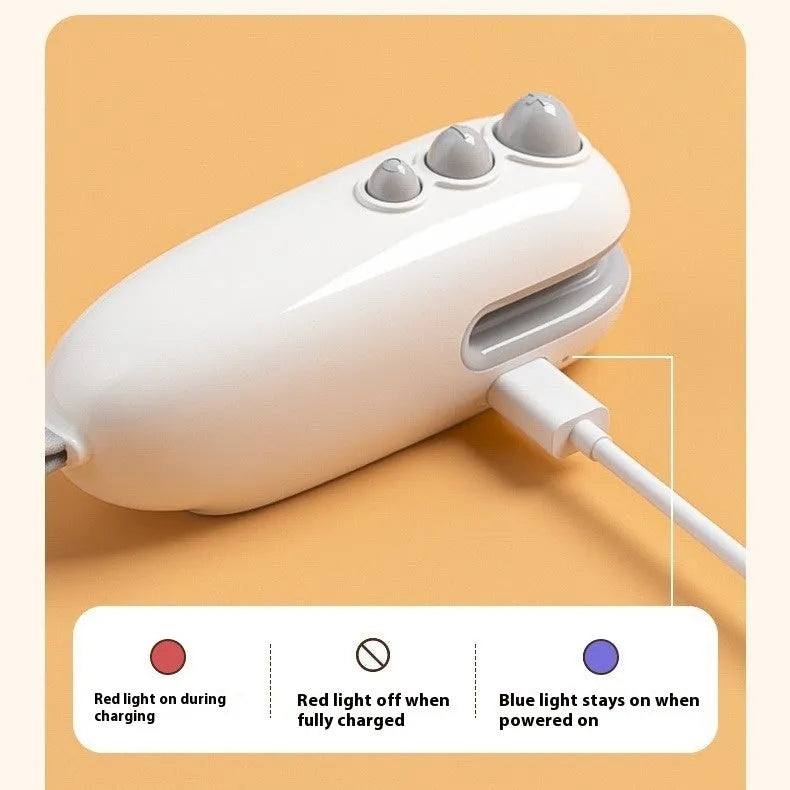Household mini sealing machine in ivory white with automatic electric thermal capper on surface