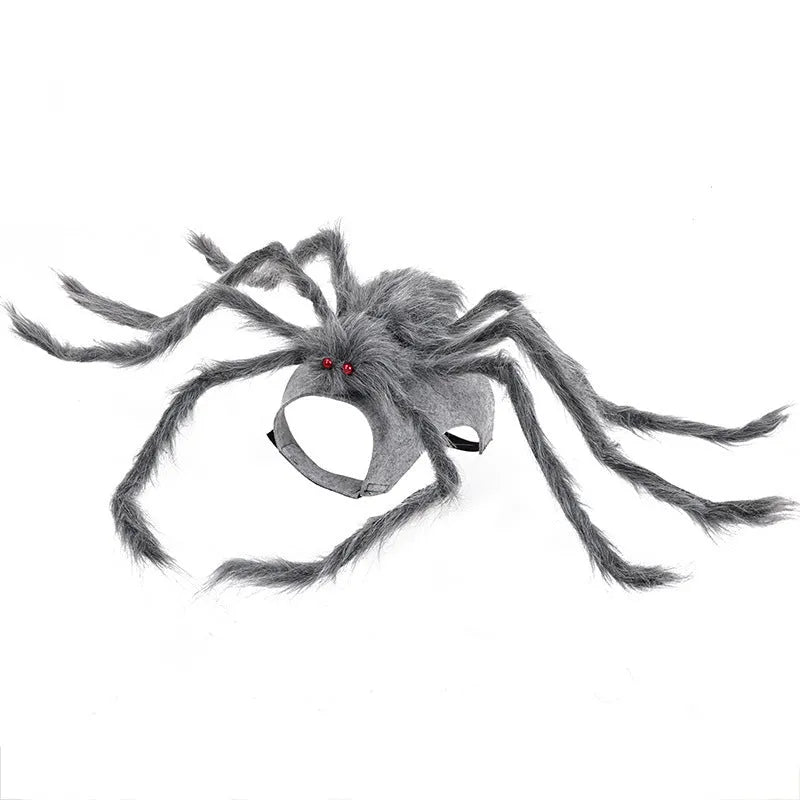 Halloween spider costume for pets in polyester fabric shown in available colours