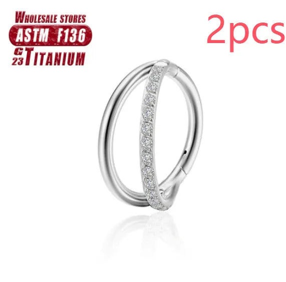 F136 titanium alloy fork nose ring body jewellery in multiple colours and sizes
