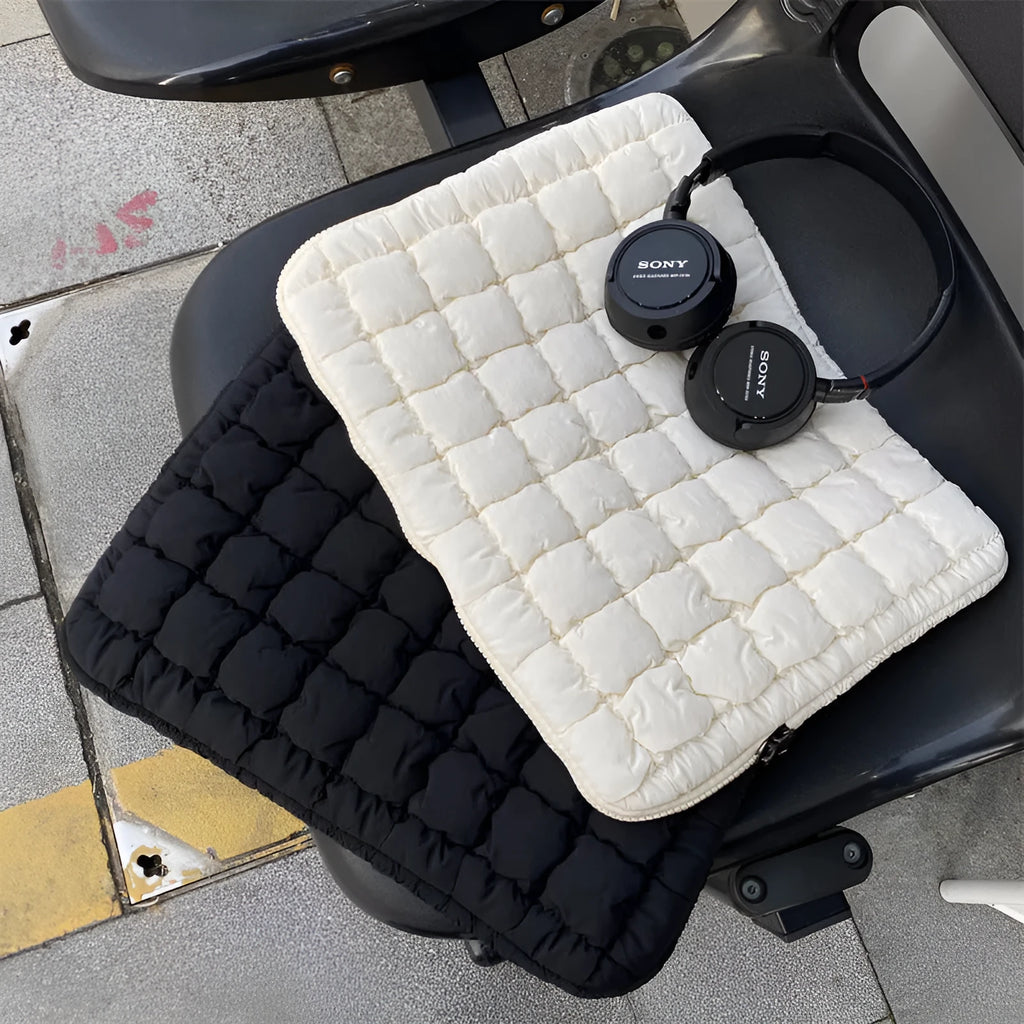 Large capacity black nylon laptop bag with cloud cotton padding for 15.6 inch devices
