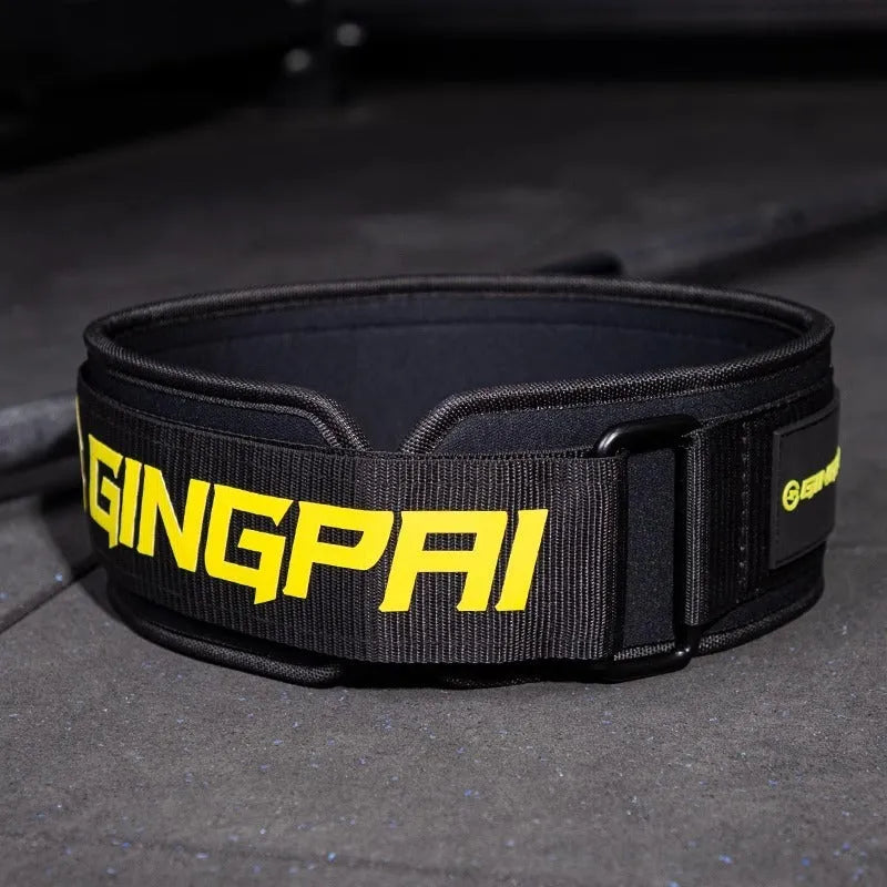 Powerlifting belt in multiple colours for abdominal support during squats, deadlifts, and bench press
