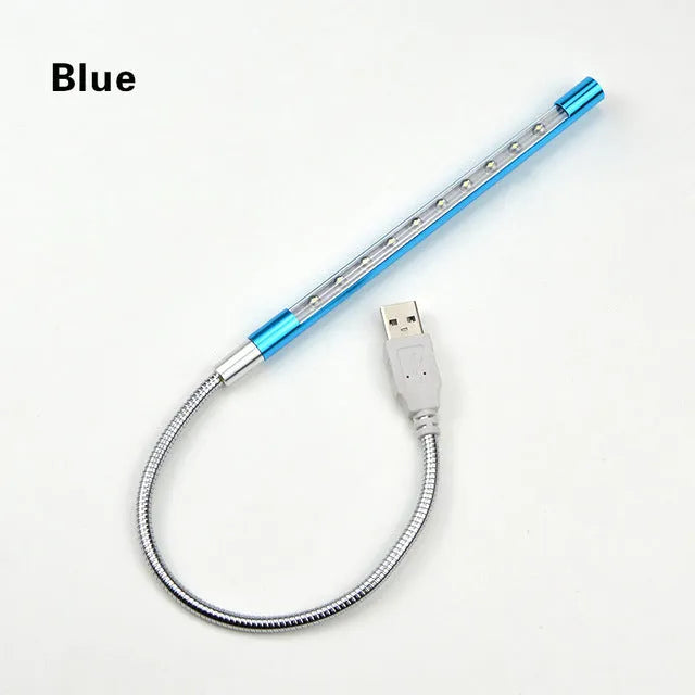Spiral aluminium USB LED desk lamp in black silver gold blue purple red colours