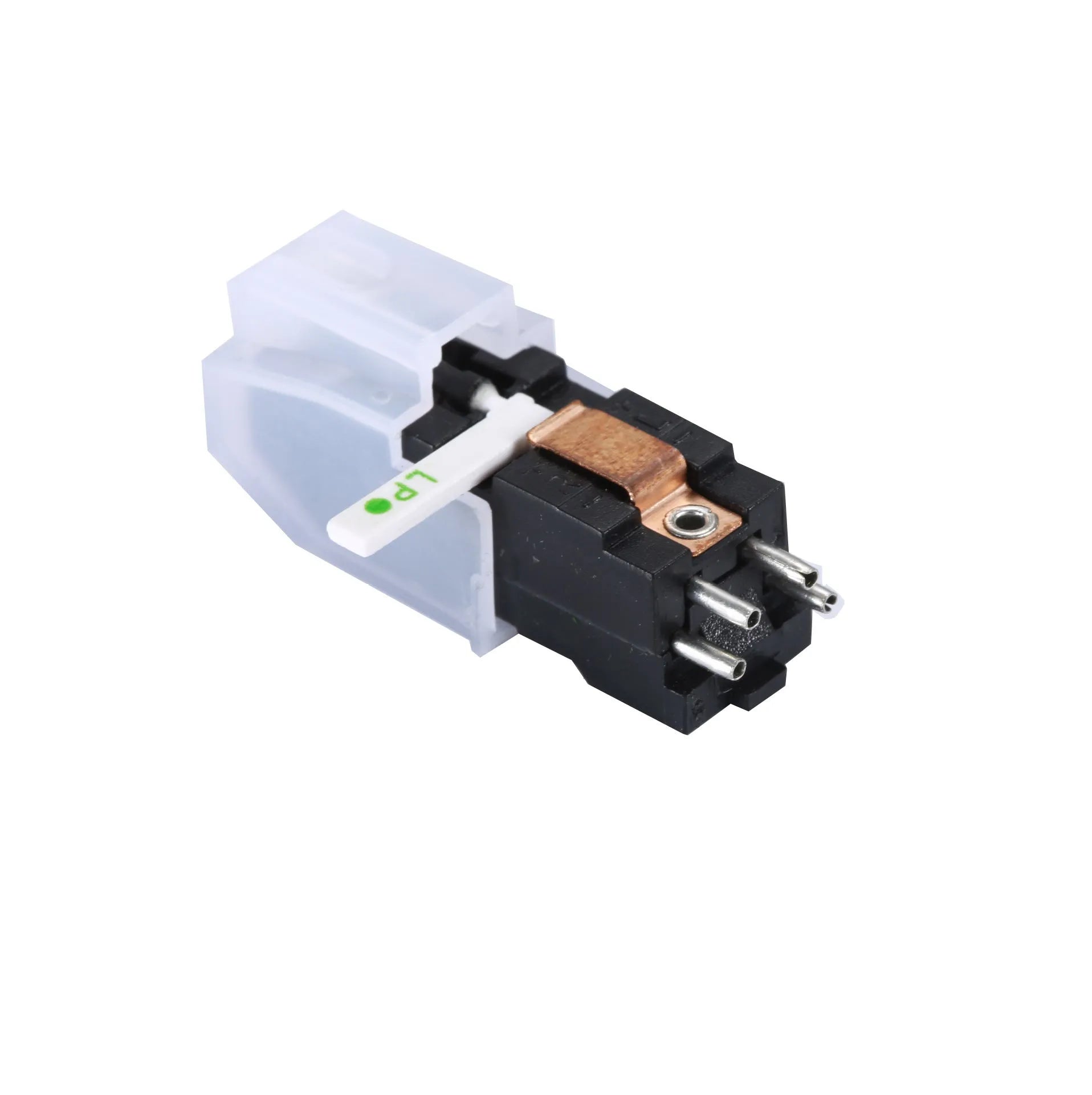 Magnetic vinyl record player pickup cartridge with ABS shell measuring 28mm by 10mm