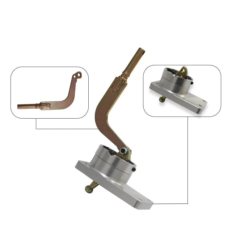 Silver aluminium short gear shift lever for Horton car manual transmission