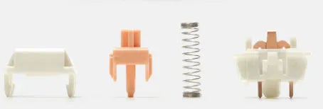 Panda linear mechanical keyboard switch with clear housing showing internal components
