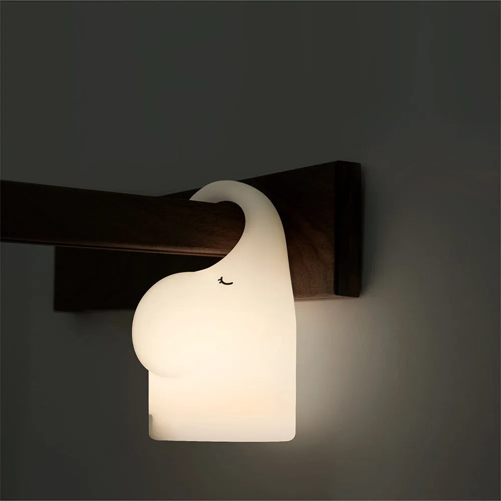 DOMI elephant night light with warm white LED illumination for bedroom use