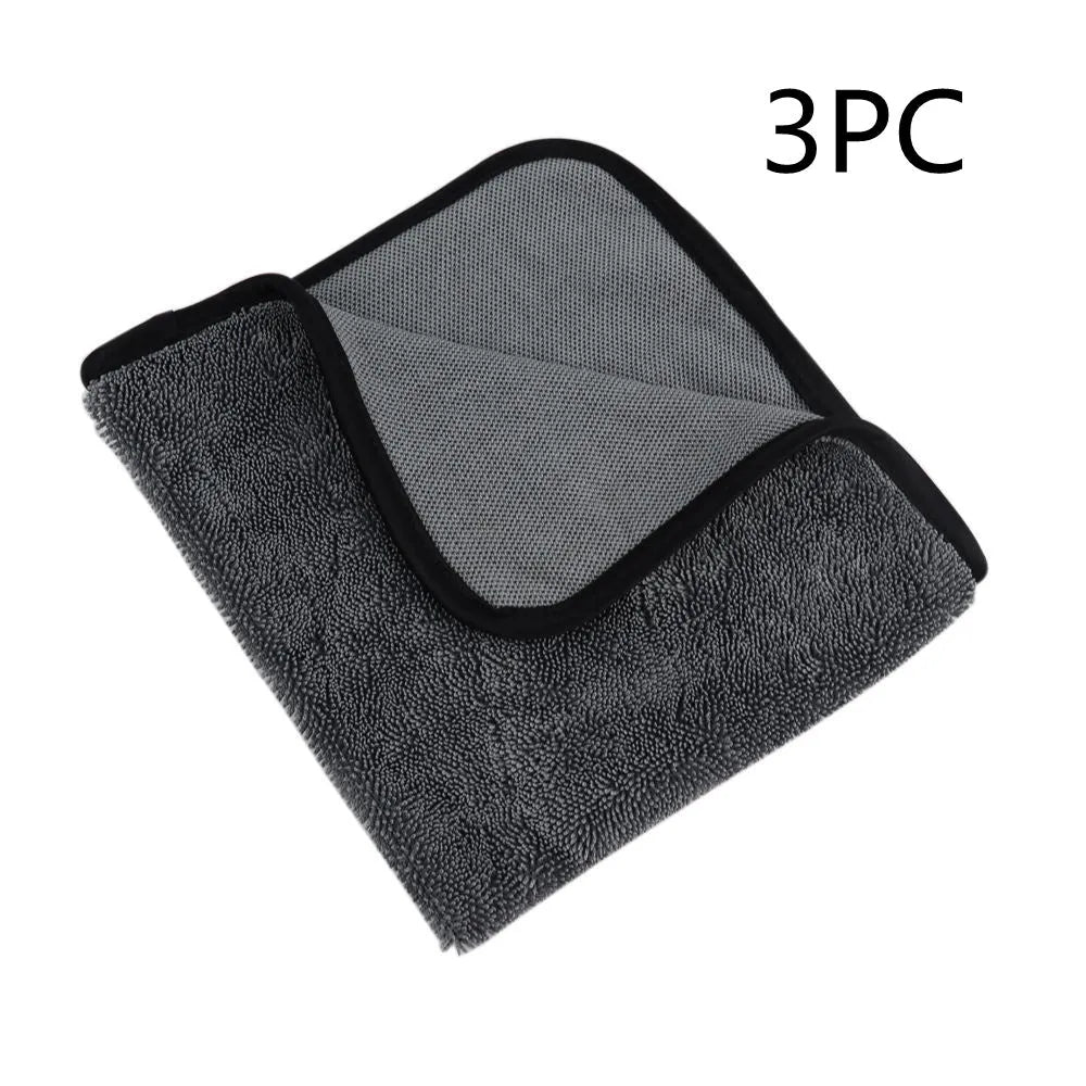 Grey 40x40 cm microfiber car wash towel for drying vehicles.