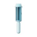 Self-cleaning pet hair removal roller tool for furniture and car seats in blue, pink, or yellow colours
