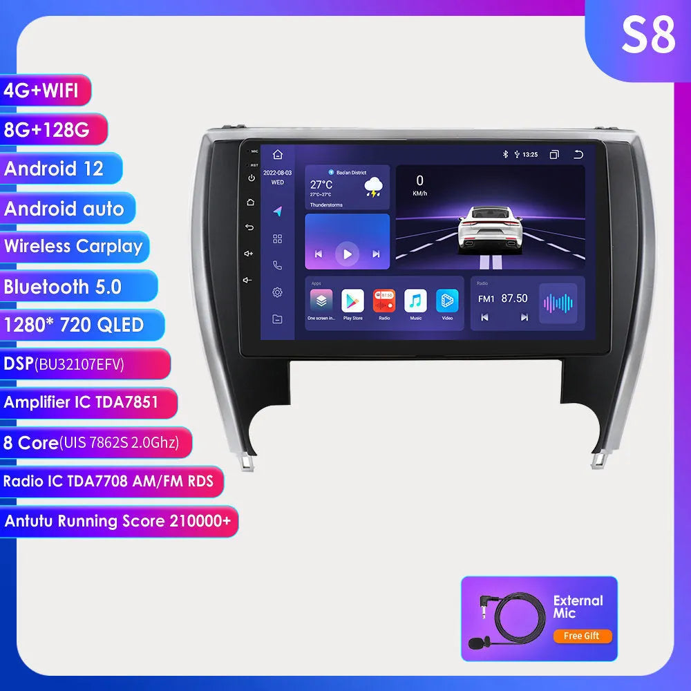 10 inch Toyota Camry 2015 vehicle-mounted MP5 navigator with carplay compatibility