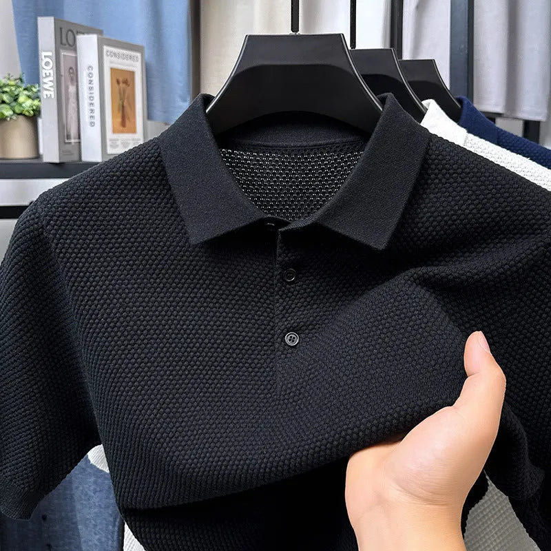 Men's loose fit short sleeve cotton sweater pullover in various colours