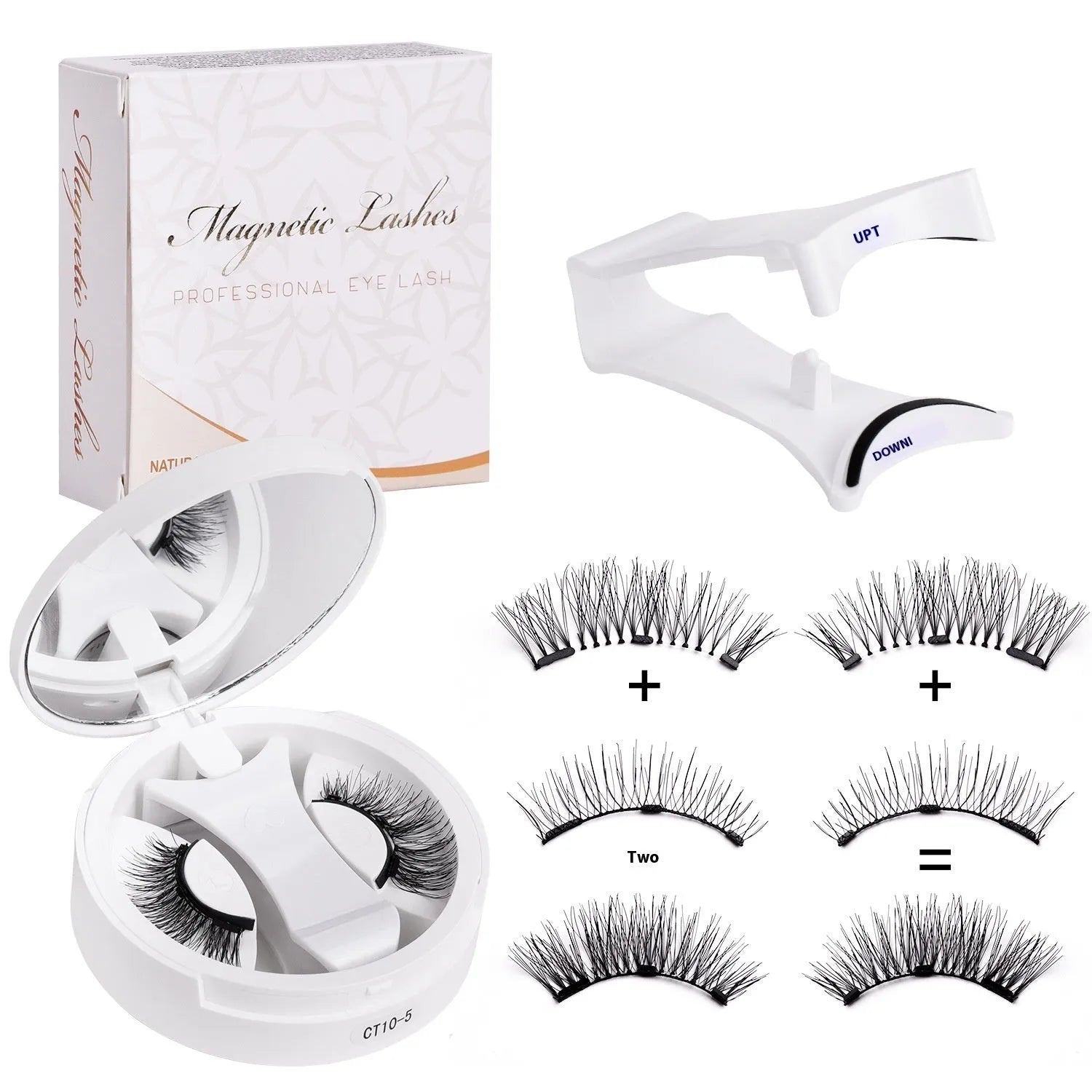 Magnetic false eyelashes integrated soap holder for portable CT10 series cosmetic tools with included eyelashes box
