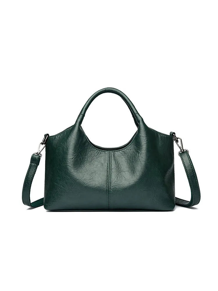 Genuine leather women's cross-body bag in seven colour options with soft texture and large capacity